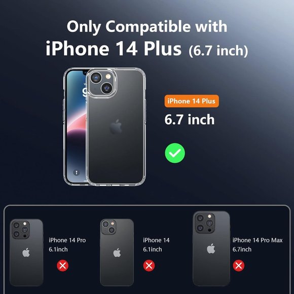 iPhone 14 Plus Case - Matte Clear with Lens Protectors and Screen Protectors - Picture 2 of 10